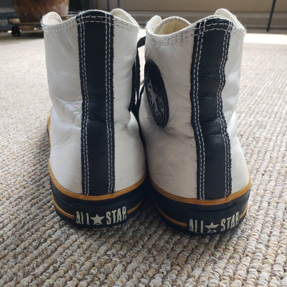 VTG Converse Chuck Taylor All Star Leather High Top Sneakers Womens 12  Mens 10 - Picture 7 of 10